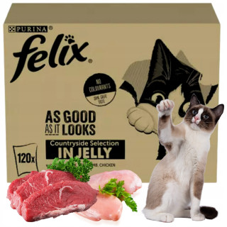 Felix Cat Mokré krmivo Hovädzie kura 120 x 85 g